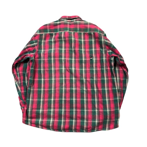 Five Brother Vintage Heavy Weight Flannel Plaid Red Green Button Up Mens XLT - Picture 2 of 6